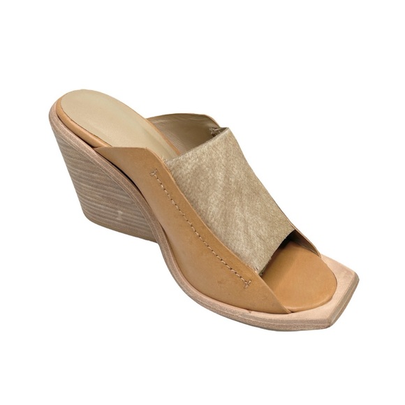 Wal & Pai Shoes - ♦️SOLD♦️Wal & Pai Tomma Open Square Toe Leather Wedge Sandals
